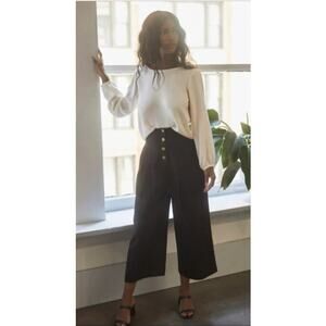 Vetta The Button Fly Culottes Pants Black Women Size 12